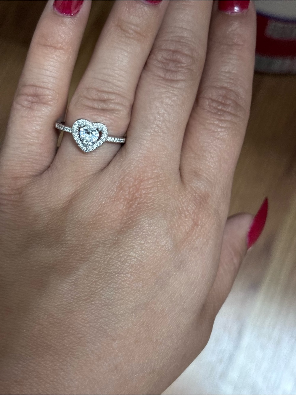 Heart Halo Diamond Ring in Silver - Women's Jewelry
